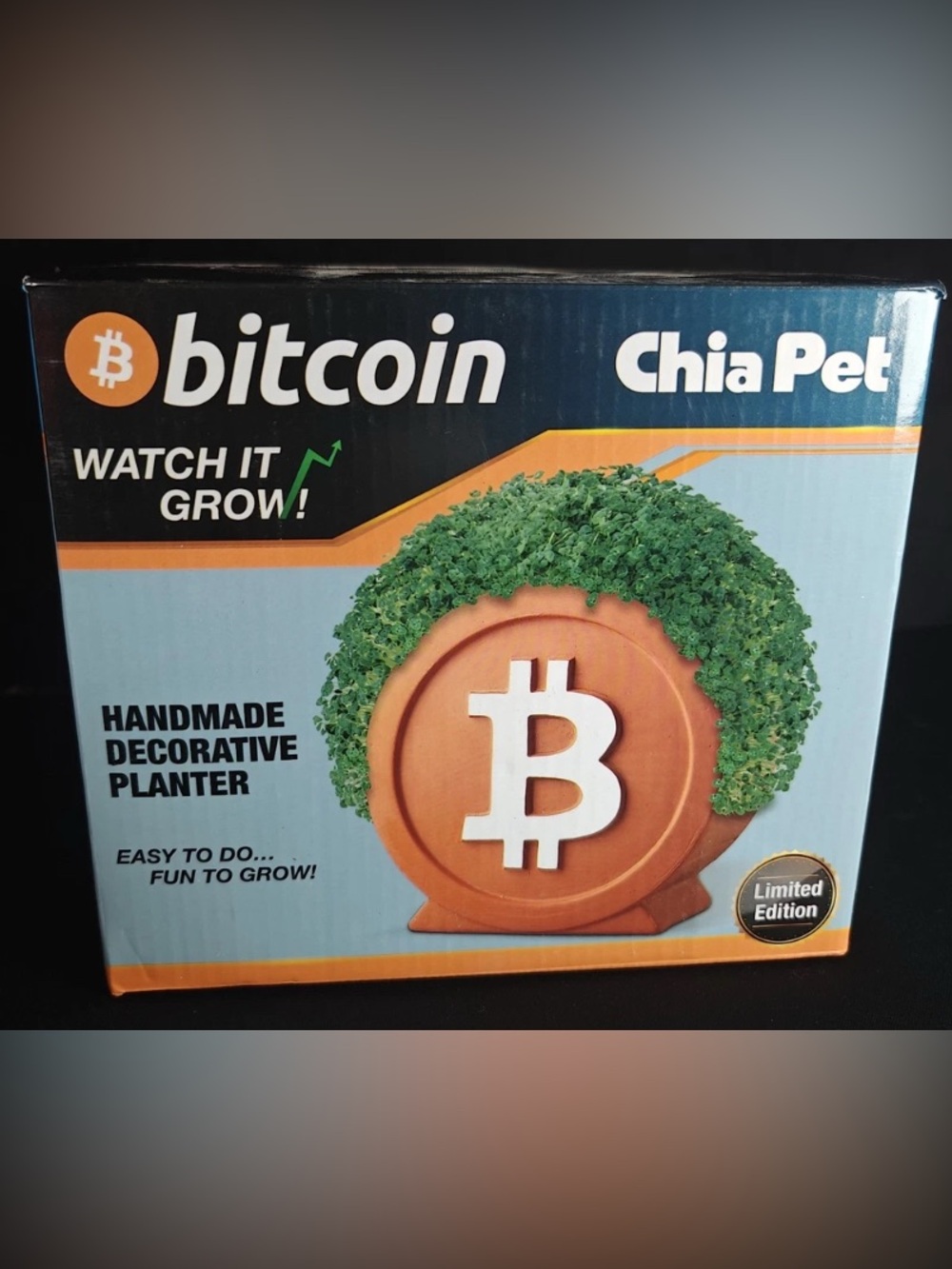 Bitcoin Chia Pet Planter - brand new in box